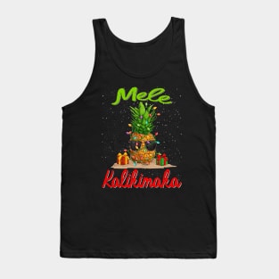 Mele Kalikimaka Pineapple Shirt Hawaiian Christmas Tank Top